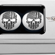 Load image into Gallery viewer, Figurati Designs Swing Arm Covers - Contrast Cut - American Flag Skull - Custom - Back View