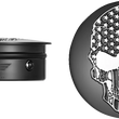 Load image into Gallery viewer, Figurati Designs Swing Arm Covers - Contrast Cut - American Flag Skull - Custom - Black - Main Product View