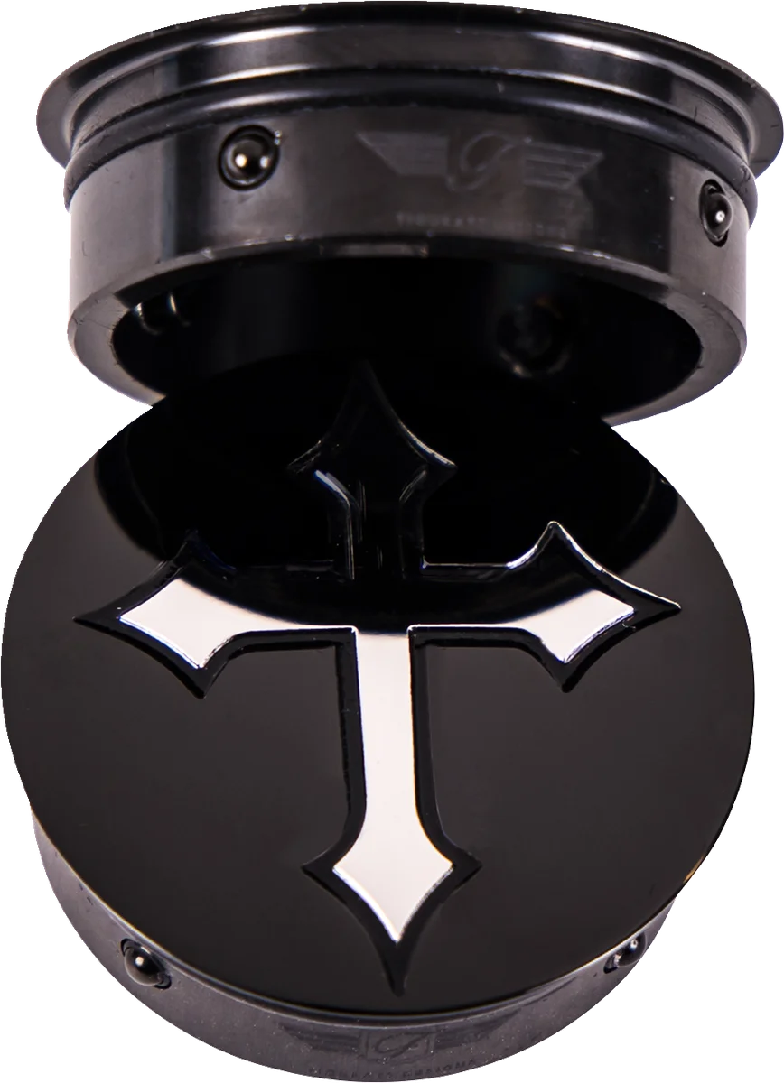 Figurati Designs Swing Arm Covers - Cross - Custom - Black - Installation View