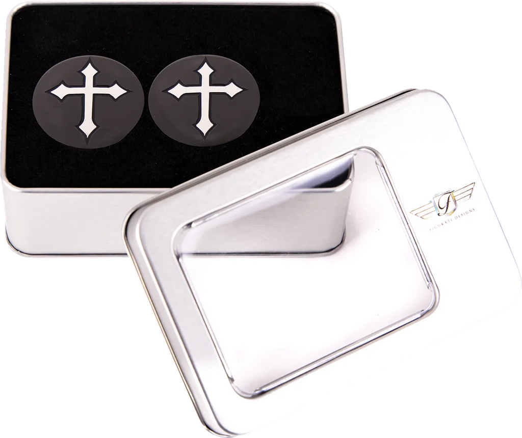 Figurati Designs Swing Arm Covers - Cross - Custom - Black - Back View