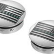 Load image into Gallery viewer, Figurati Designs Swing Arm Covers - Green Line American Flag - Custom - Reversed - Side View