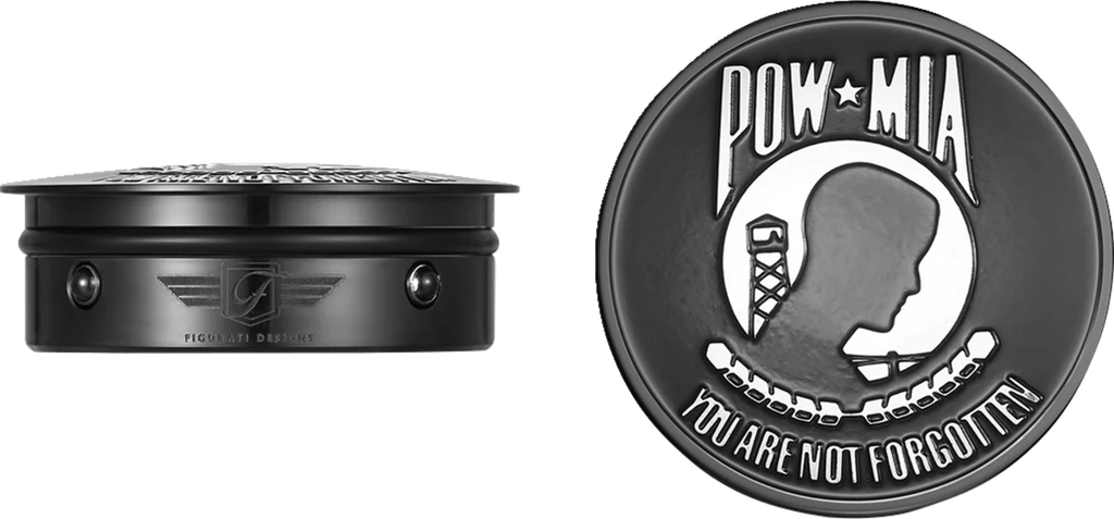 Figurati Designs Swing Arm Covers - POW MIA - Custom - Black - Main Product View