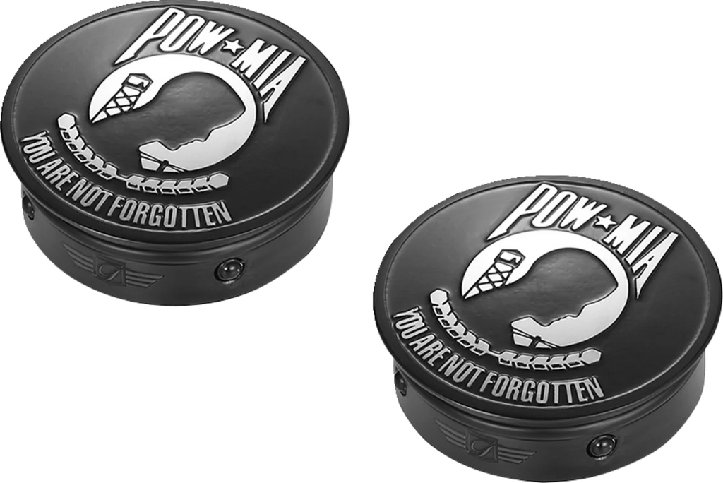 Figurati Designs Swing Arm Covers - POW MIA - Custom - Black - Side View