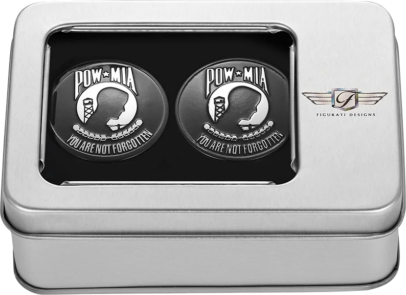 Figurati Designs Swing Arm Covers - POW MIA - Custom - Black - Back View