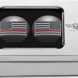 Load image into Gallery viewer, Figurati Designs Swing Arm Covers - Red Line American Flag - Custom - Black - Reversed - Back View