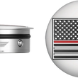 Load image into Gallery viewer, Figurati Designs Swing Arm Covers - Red Line American Flag - Custom - Reversed - Main Product View