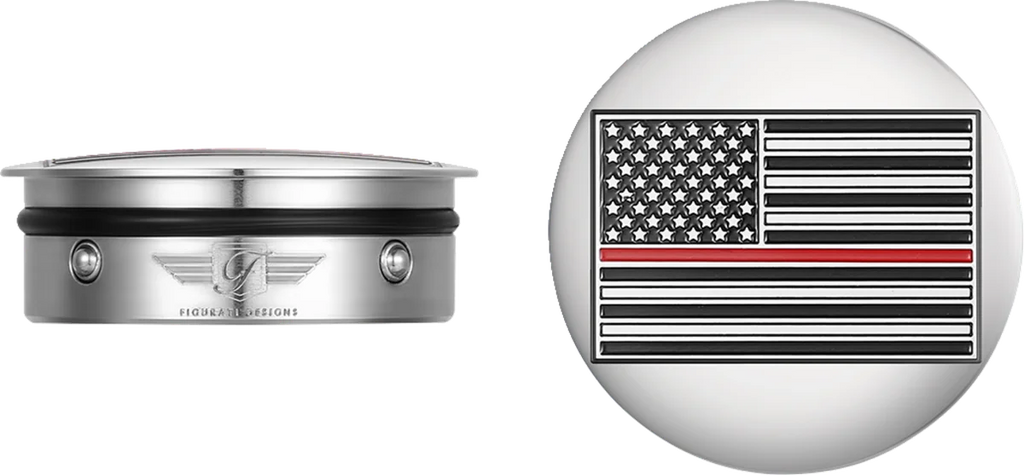 Figurati Designs Swing Arm Covers - Red Line American Flag - Custom - Reversed - Main Product View