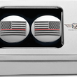 Load image into Gallery viewer, Figurati Designs Swing Arm Covers - Red Line American Flag - Custom - Reversed - Back View