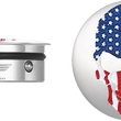 Load image into Gallery viewer, Figurati Designs Swing Arm Covers - Red/White/Blue Flag Skull - Custom - Black - Additional View 6