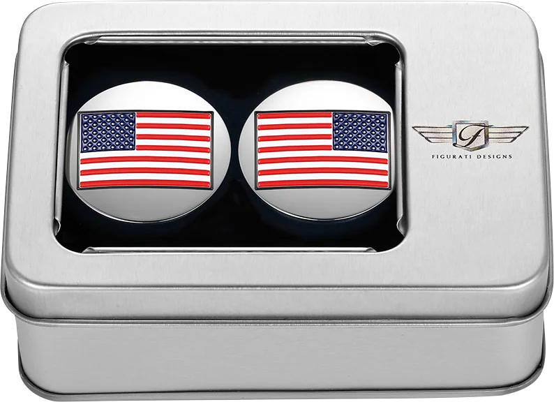 Figurati Designs Swing Arm Covers - Red/White/Blue Flag Skull - Custom - Black - Additional View 7