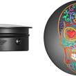 Load image into Gallery viewer, Figurati Designs Swing Arm Covers - Sugar Skull - Black - Main Product View