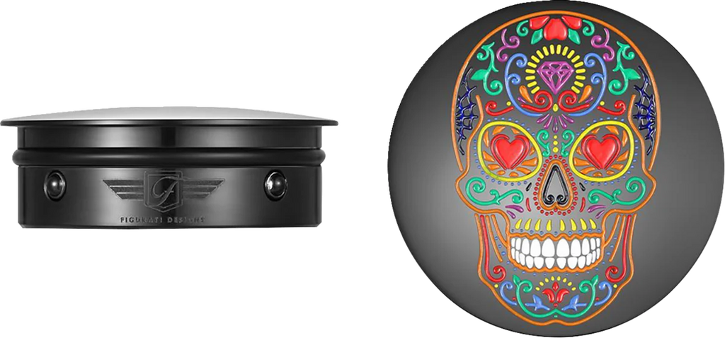 Figurati Designs Swing Arm Covers - Sugar Skull - Black - Main Product View