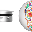 Load image into Gallery viewer, Figurati Designs Swing Arm Covers - Sugar Skull - Polished - Stainless Steel - Main Product View