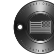 Load image into Gallery viewer, Figurati Designs Timing Cover - 2 Hole - American Flag - Contrast Cut - Black - Side View