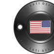 Load image into Gallery viewer, Figurati Designs Timing Cover - 2 Hole - American Flag - Reversed - Black - Side View