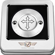 Load image into Gallery viewer, Figurati Designs Timing Cover - 2 Hole - Cross - Stainless Steel - Back View