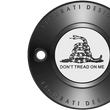 Load image into Gallery viewer, Figurati Designs Timing Cover - 2 Hole - Don't Tread on Me - Black - Side View