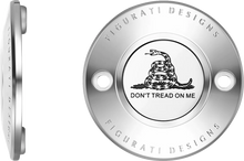 Load image into Gallery viewer, Figurati Designs Timing Cover - 2 Hole - Don't Tread on Me - Stainless Steel - Main Product View