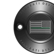 Load image into Gallery viewer, Figurati Designs Timing Cover - 2 Hole - Green Line American Flag - Black - Side View