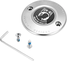 Load image into Gallery viewer, Figurati Designs Timing Cover - 2 Hole - POW MIA - Stainless Steel - Main Product View