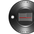 Load image into Gallery viewer, Figurati Designs Timing Cover - 2 Hole - Red Line American Flag - Black - Side View