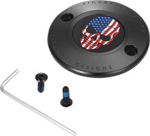 Load image into Gallery viewer, Figurati Designs Timing Cover - 2 Hole - Skull - Black - Main Product View