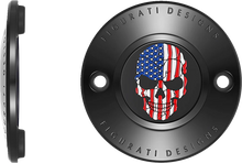 Load image into Gallery viewer, Figurati Designs Timing Cover - 2 Hole - Skull - Black - Side View
