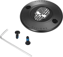 Load image into Gallery viewer, Figurati Designs Timing Cover - 2 Hole - Skull - Contrast Cut - Black - Main Product View