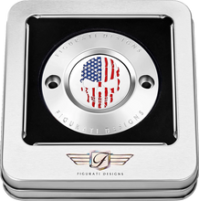Load image into Gallery viewer, Figurati Designs Timing Cover - 2 Hole - Skull - Stainless Steel - Back View
