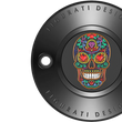 Load image into Gallery viewer, Figurati Designs Timing Cover - 2 Hole - Sugar Skull - Black - Side View
