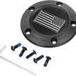 Load image into Gallery viewer, Figurati Designs Timing Cover - 5 Hole - American Flag - Contrast Cut - Black - Main Product View