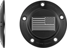 Load image into Gallery viewer, Figurati Designs Timing Cover - 5 Hole - American Flag - Contrast Cut - Black - Side View