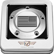 Load image into Gallery viewer, Figurati Designs Timing Cover - 5 Hole - American Flag - Contrast Cut - Stainless Steel - Back View