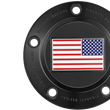 Load image into Gallery viewer, Figurati Designs Timing Cover - 5 Hole - American Flag - Reversed - Black - Side View