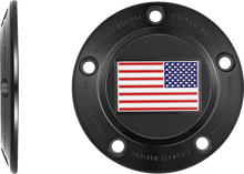 Load image into Gallery viewer, Figurati Designs Timing Cover - 5 Hole - American Flag - Reversed - Black - Side View