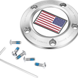 Load image into Gallery viewer, Figurati Designs Timing Cover - 5 Hole - American Flag - Reversed - Stainless Steel - Main Product View
