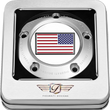 Load image into Gallery viewer, Figurati Designs Timing Cover - 5 Hole - American Flag - Reversed - Stainless Steel - Back View