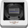 Load image into Gallery viewer, Figurati Designs Timing Cover - 5 Hole - Blue Line American Flag - Black - Back View