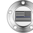 Load image into Gallery viewer, Figurati Designs Timing Cover - 5 Hole - Blue Line American Flag - Stainless Steel - Back View