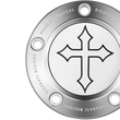 Load image into Gallery viewer, Figurati Designs Timing Cover - 5 Hole - Cross - Stainless Steel - Side View
