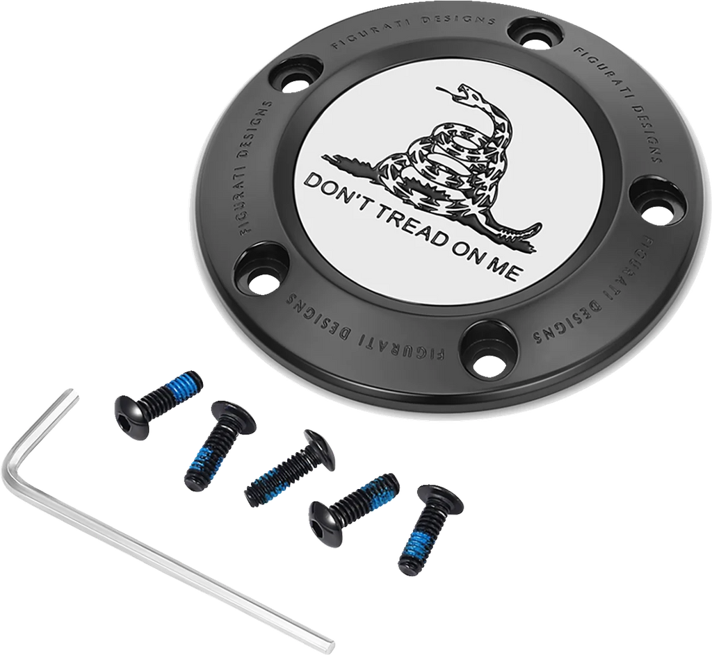 Figurati Designs Timing Cover - 5 Hole - Don't Tread on Me - Black - Main Product View