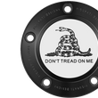Load image into Gallery viewer, Figurati Designs Timing Cover - 5 Hole - Don't Tread on Me - Black - Side View