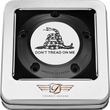 Load image into Gallery viewer, Figurati Designs Timing Cover - 5 Hole - Don't Tread on Me - Black - Back View