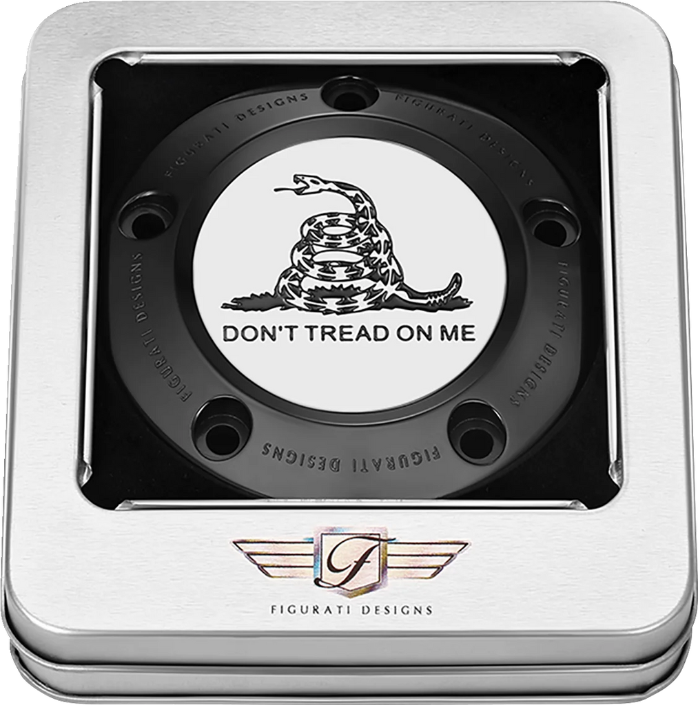 Figurati Designs Timing Cover - 5 Hole - Don't Tread on Me - Black - Back View