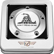 Load image into Gallery viewer, Figurati Designs Timing Cover - 5 Hole - Don't Tread on Me - Stainless Steel - Back View