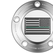 Load image into Gallery viewer, Figurati Designs Timing Cover - 5 Hole - Green Line American Flag - Stainless Steel - Side View