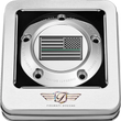 Load image into Gallery viewer, Figurati Designs Timing Cover - 5 Hole - Green Line American Flag - Stainless Steel - Back View