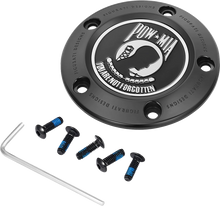 Load image into Gallery viewer, Figurati Designs Timing Cover - 5 Hole - POW MIA - Black - Main Product View