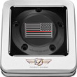 Load image into Gallery viewer, Figurati Designs Timing Cover - 5 Hole - Red Line American Flag - Black - Back View