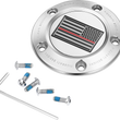 Load image into Gallery viewer, Figurati Designs Timing Cover - 5 Hole - Red Line American Flag - Stainless Steel - Main Product View
